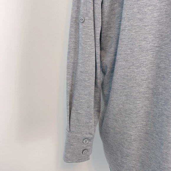 Soft Surroundings Gray Collared Long Sleeve Button Up Shirt. Size Large. - Picture 8 of 12